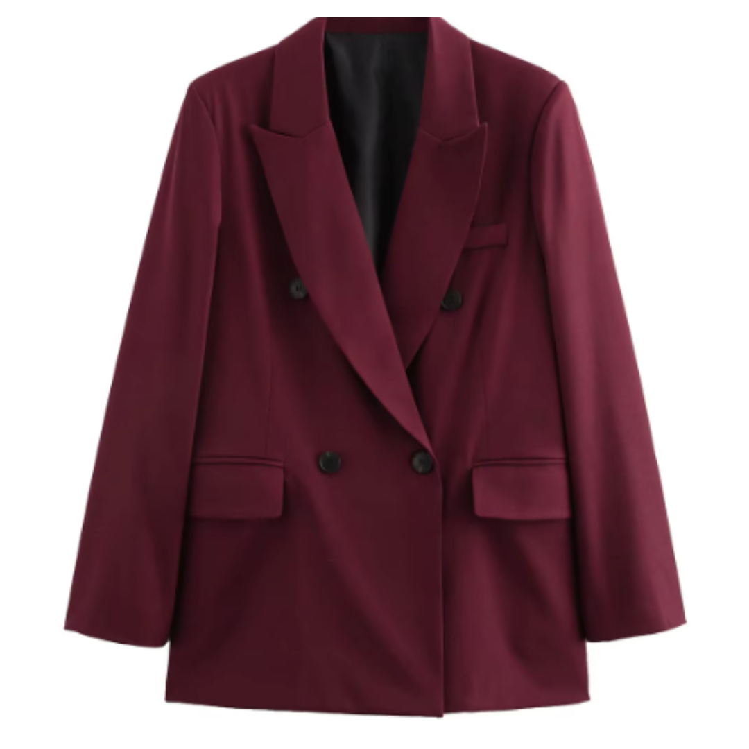 VIVIENNE – OVERSIZED BLAZER IN BURGUNDERROT