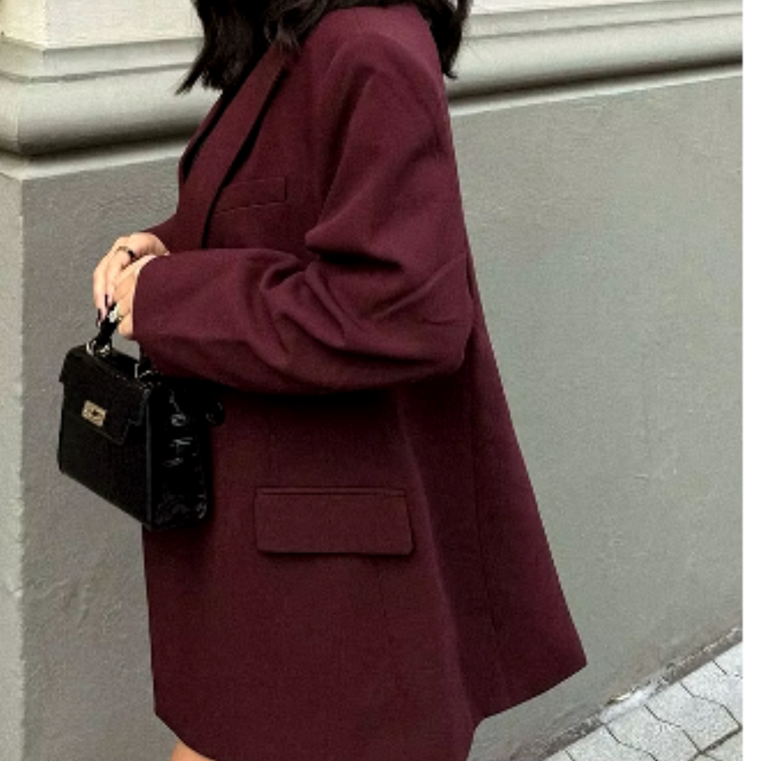 VIVIENNE – OVERSIZED BLAZER IN BURGUNDERROT