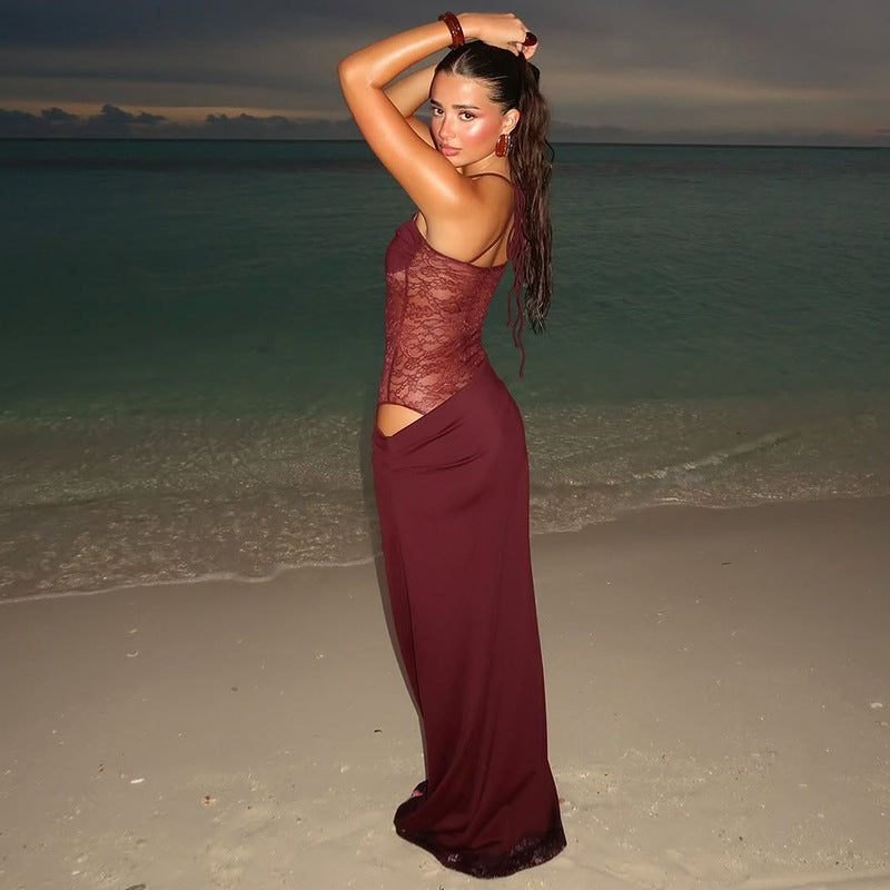 ARIELLA SPITZENKLEID MIT RÜCKENDETAIL – BODENLANG 3