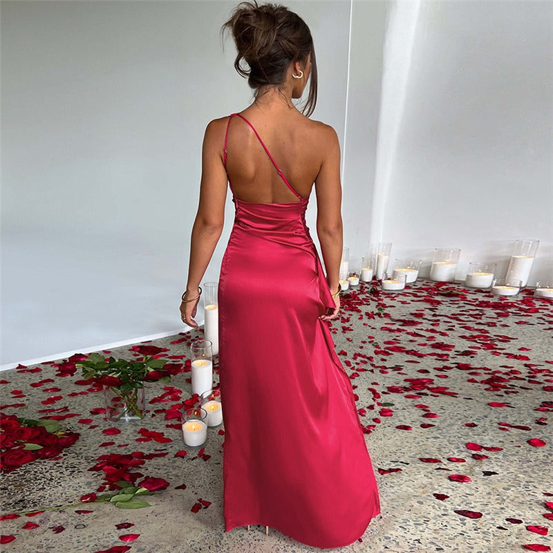 ALICIA EINTAHLTER SATIN KLEID