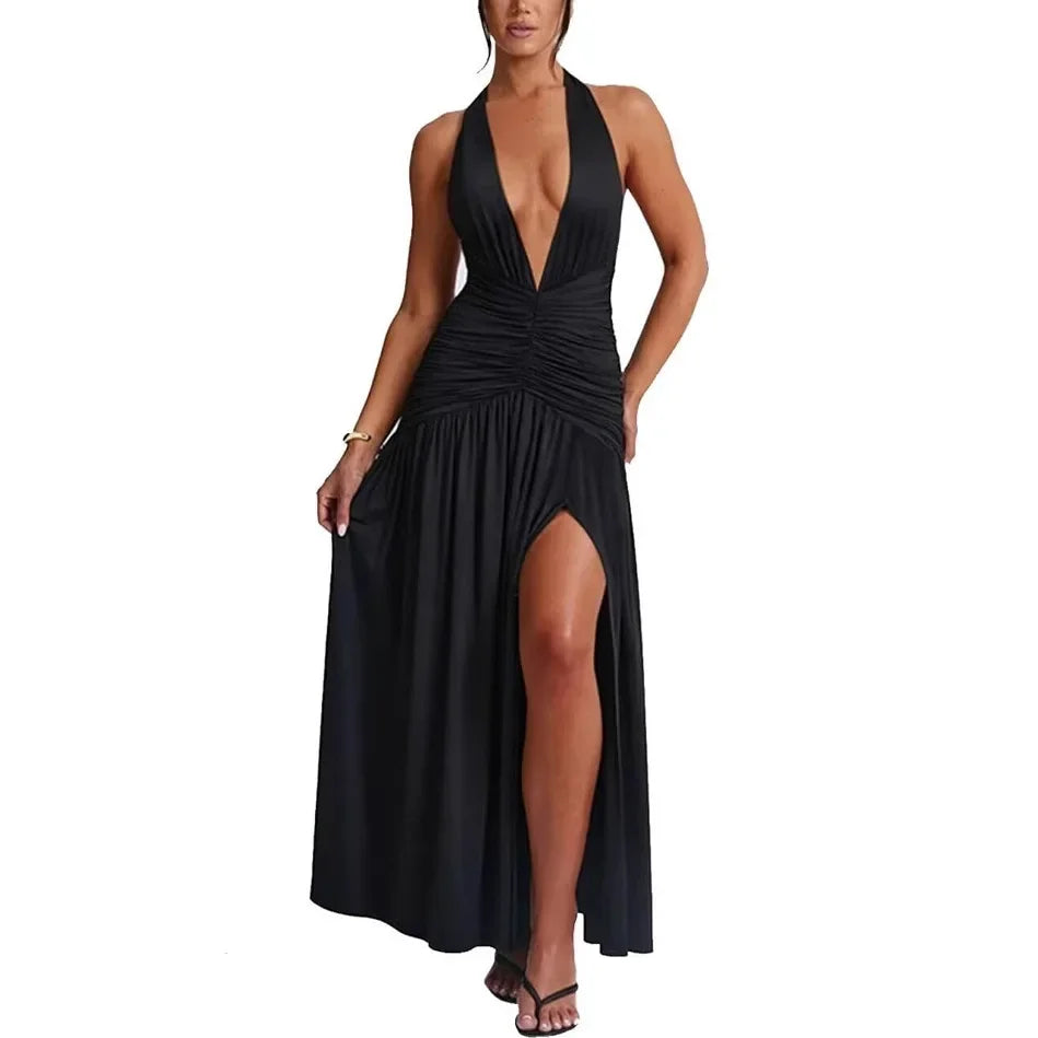 SELENA – ÄRMELLOSES MAXIKLEID MIT SCHLITZ UND V-AUSSCHNITT 3