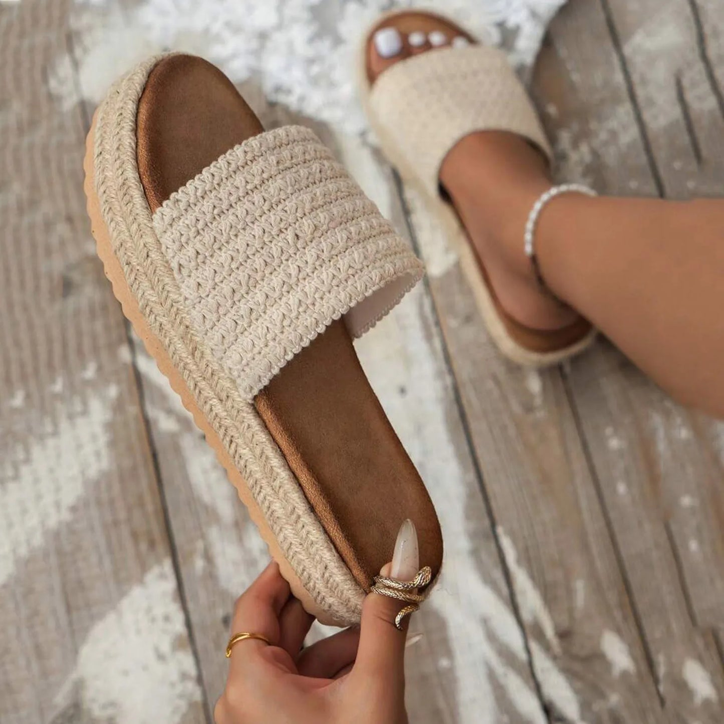 CAMILA - KOMFORT SANDALE MIT EVA SOHLE IN BEIGE 4
