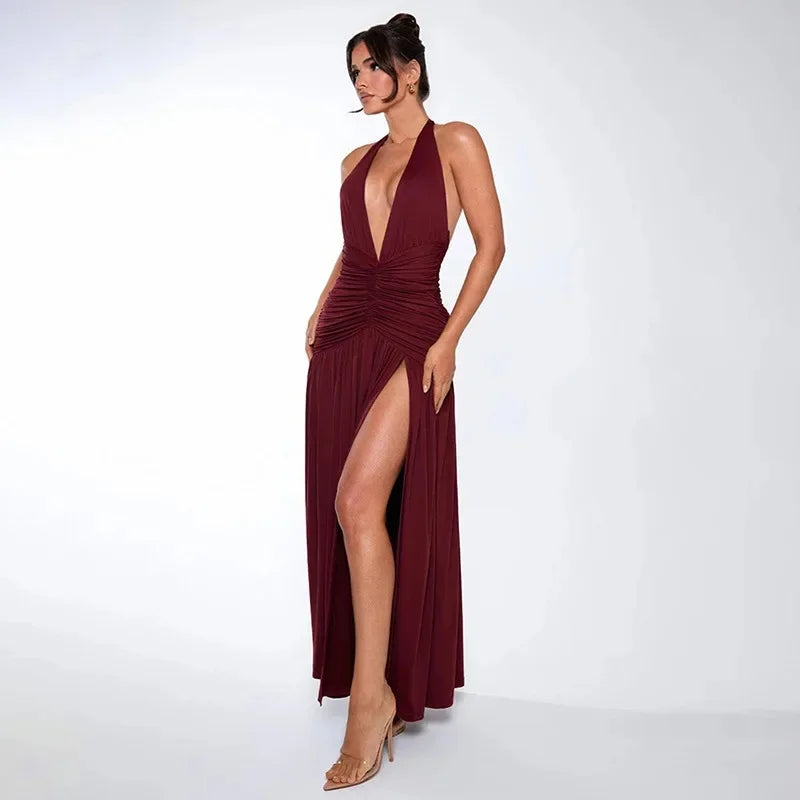 SELENA – ÄRMELLOSES MAXIKLEID MIT SCHLITZ UND V-AUSSCHNITT 6