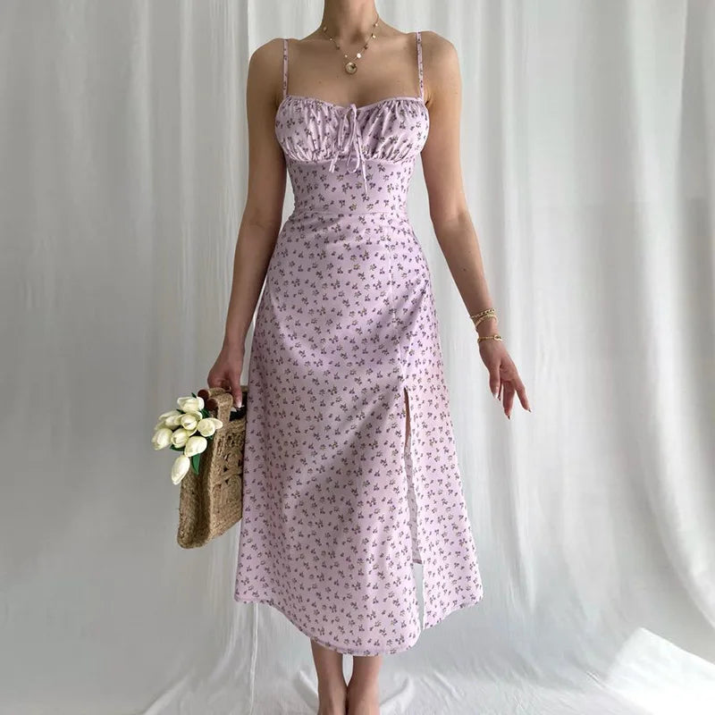 LOVELY – BLUMEN BODYCON SOMMERKLEID MIT SCHLITZ 5