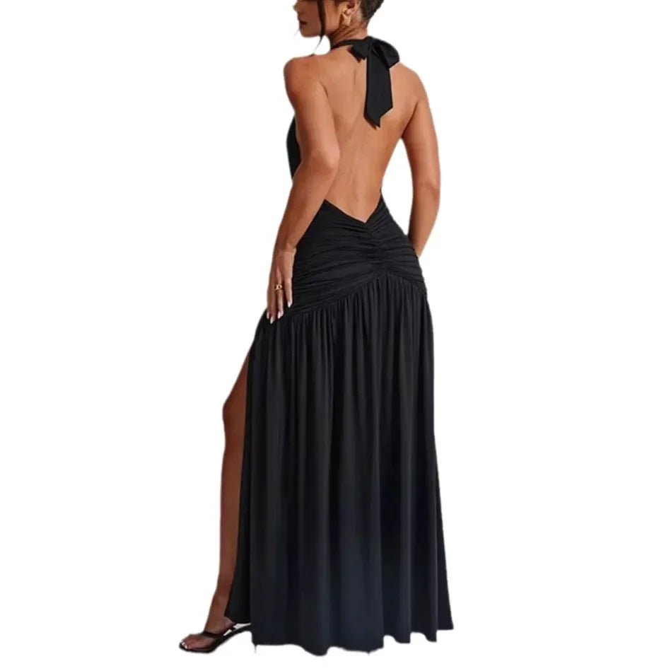 SELENA – ÄRMELLOSES MAXIKLEID MIT SCHLITZ UND V-AUSSCHNITT 5