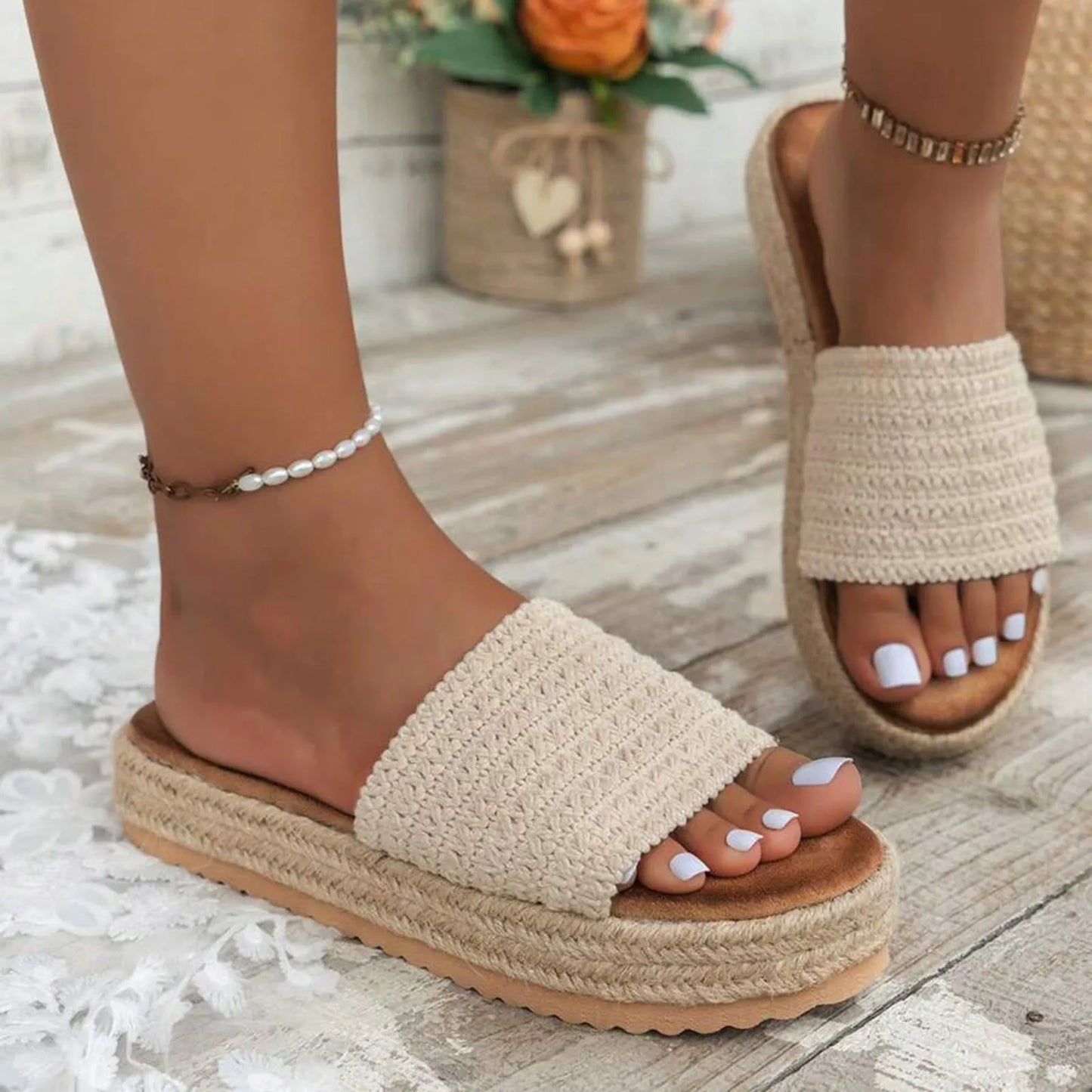 CAMILA - KOMFORT SANDALE MIT EVA SOHLE IN BEIGE 2