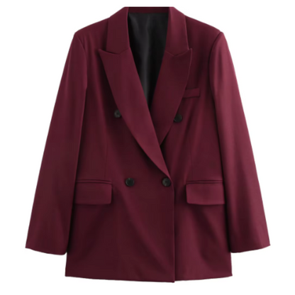 VIVIENNE – OVERSIZED BLAZER IN BURGUNDERROT