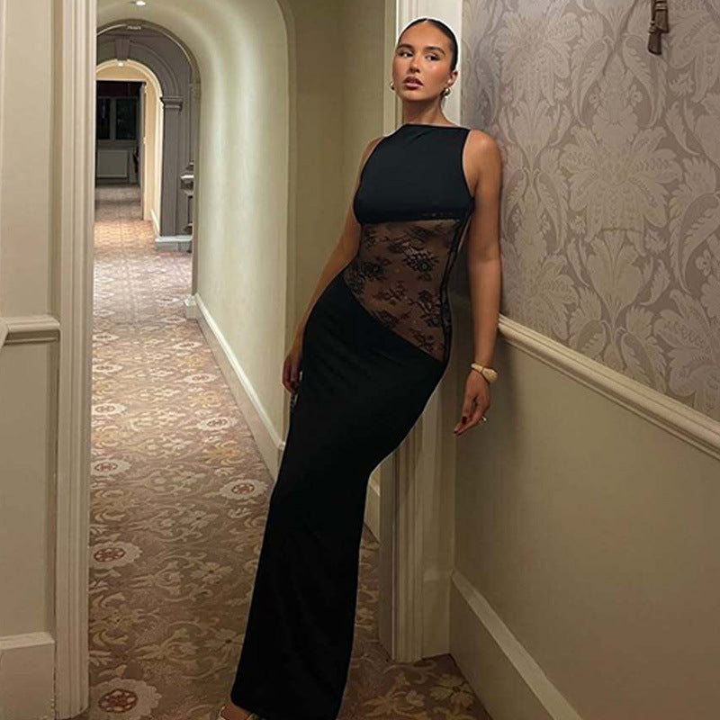 MELINA – SPITZENKLEID MIT TRANSPARENTEN DETAILS IN SCHWARZ 3