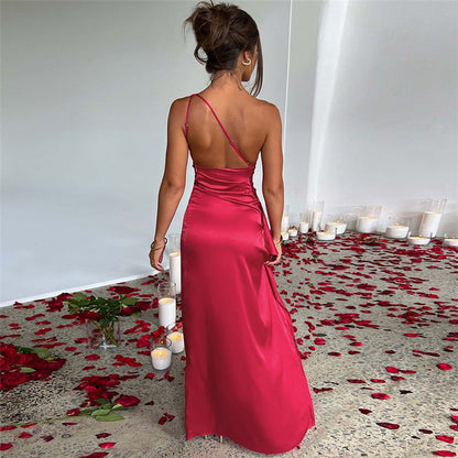 ALICIA EINTAHLTER SATIN KLEID