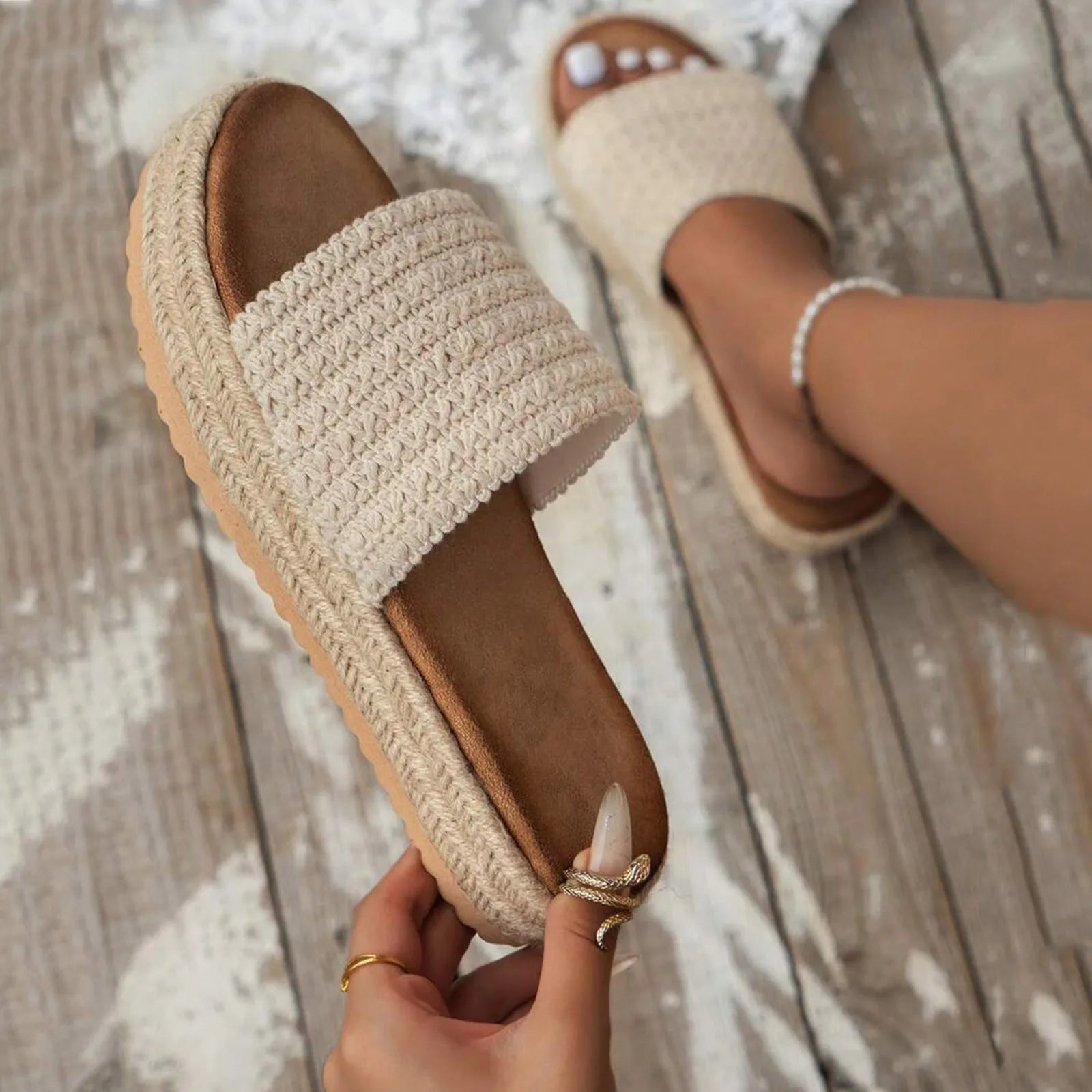 CAMILA - KOMFORT SANDALE MIT EVA SOHLE IN BEIGE 4