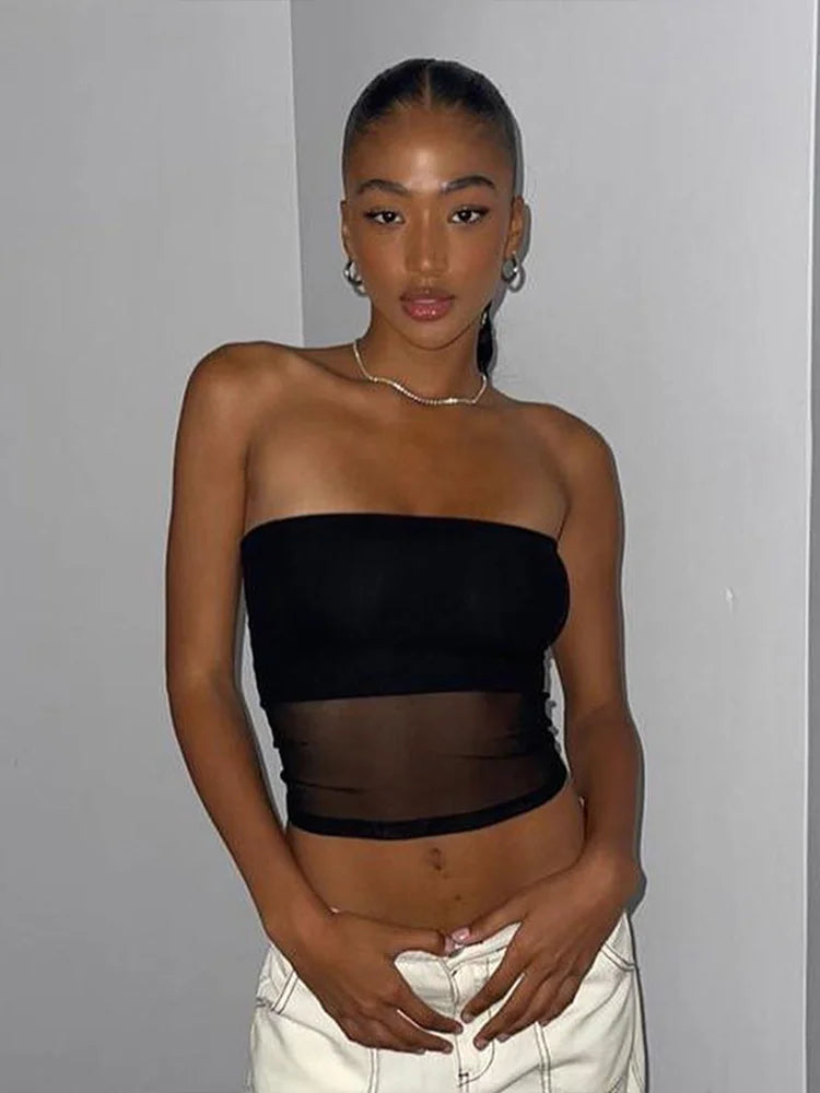 NOVA – SCHWARZES MESH BANDEAU TOP 3