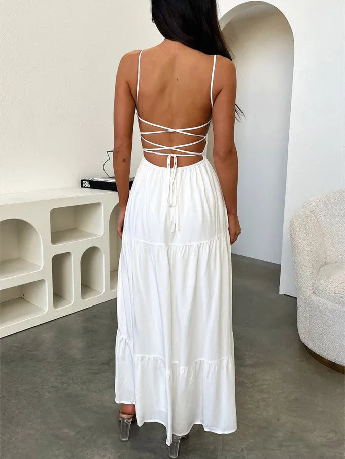 SARAMÉA – MAXIKLEID MIT TIEFEM DEKOLLETÉ UND SPAGHETTITRÄGERN 3