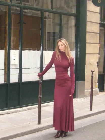 ISABELLA – BODYCON MAXIKLEID IN BORDEAUX 4