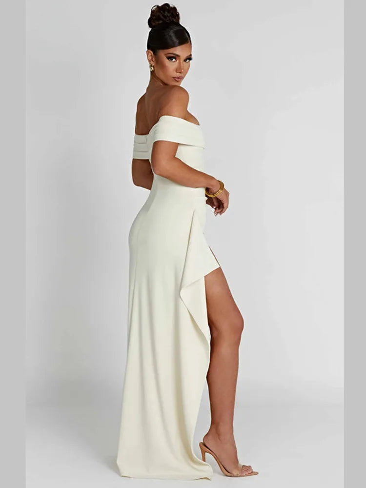 ISABELLA – OFF-SHOULDER MAXIKLEID MIT HOHEM SCHLITZ 5