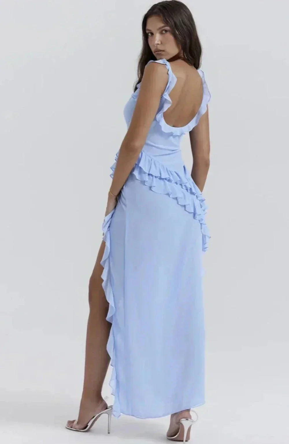 ALINA – RÜSCHEN MAXIKLEID MIT BEINSCHLITZ 6
