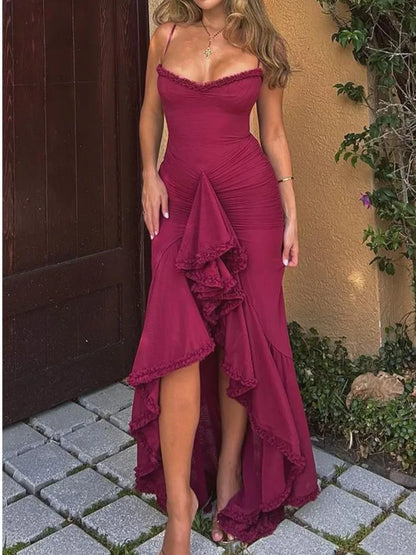 MARY | RÜSCHENKLEID MIT SPAGHETTITRÄGERN AUS MESH 6