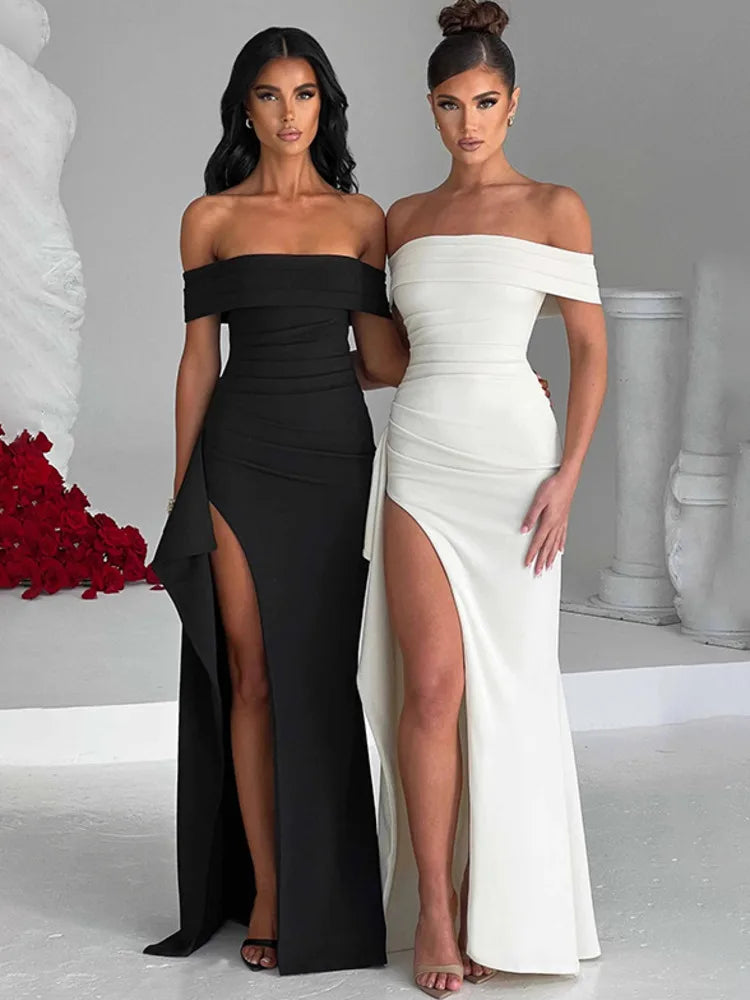 ISABELLA – OFF-SHOULDER MAXIKLEID MIT HOHEM SCHLITZ 2