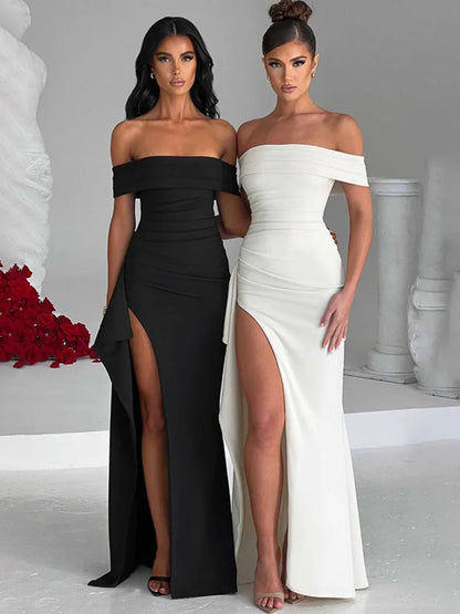 ISABELLA – OFF-SHOULDER MAXIKLEID MIT HOHEM SCHLITZ 2