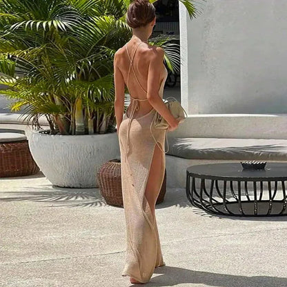 JULI – TRANSPARENTES STRANDKLEID MIT SCHLITZ IN SCHWARZ UND BEIGE 3