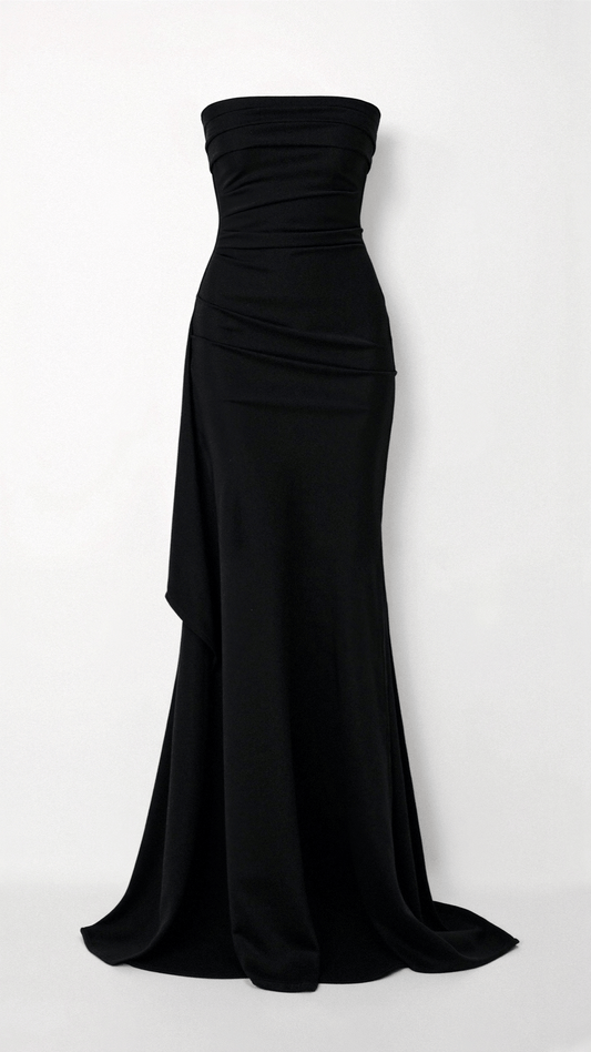 LYNN | SCHWARZES TUBE-ABENDKLEID MIT SCHLITZ 1