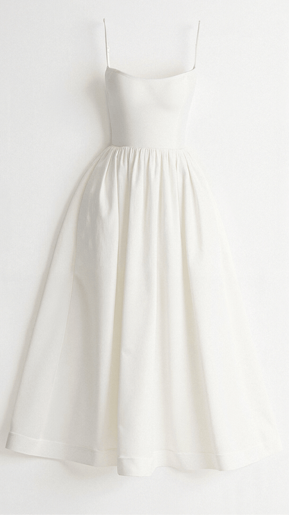 TAMARA | FLIEẞENDES SCHULTERFREIES MIDIKLEID 5