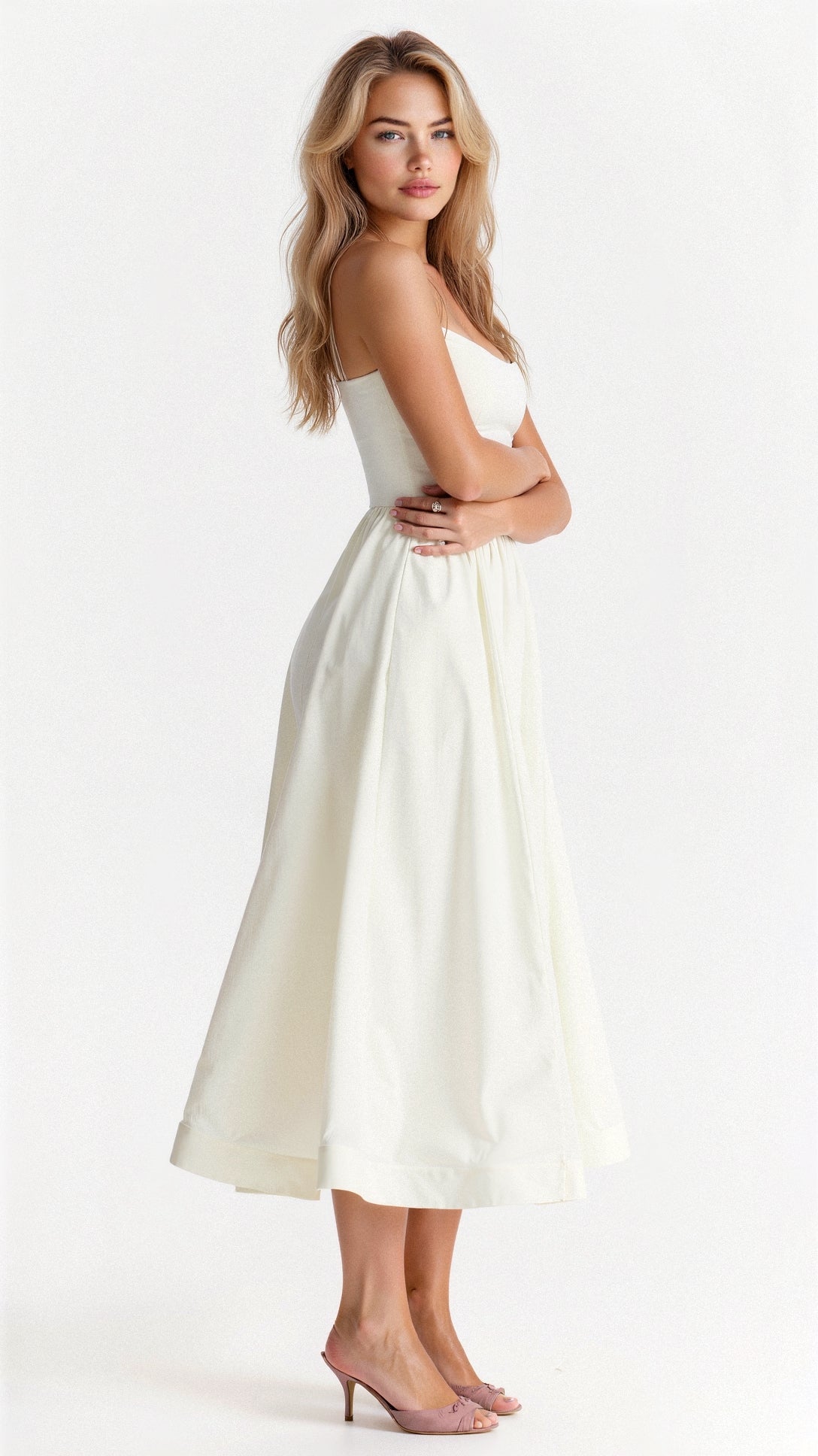 TAMARA | FLIEẞENDES SCHULTERFREIES MIDIKLEID 6
